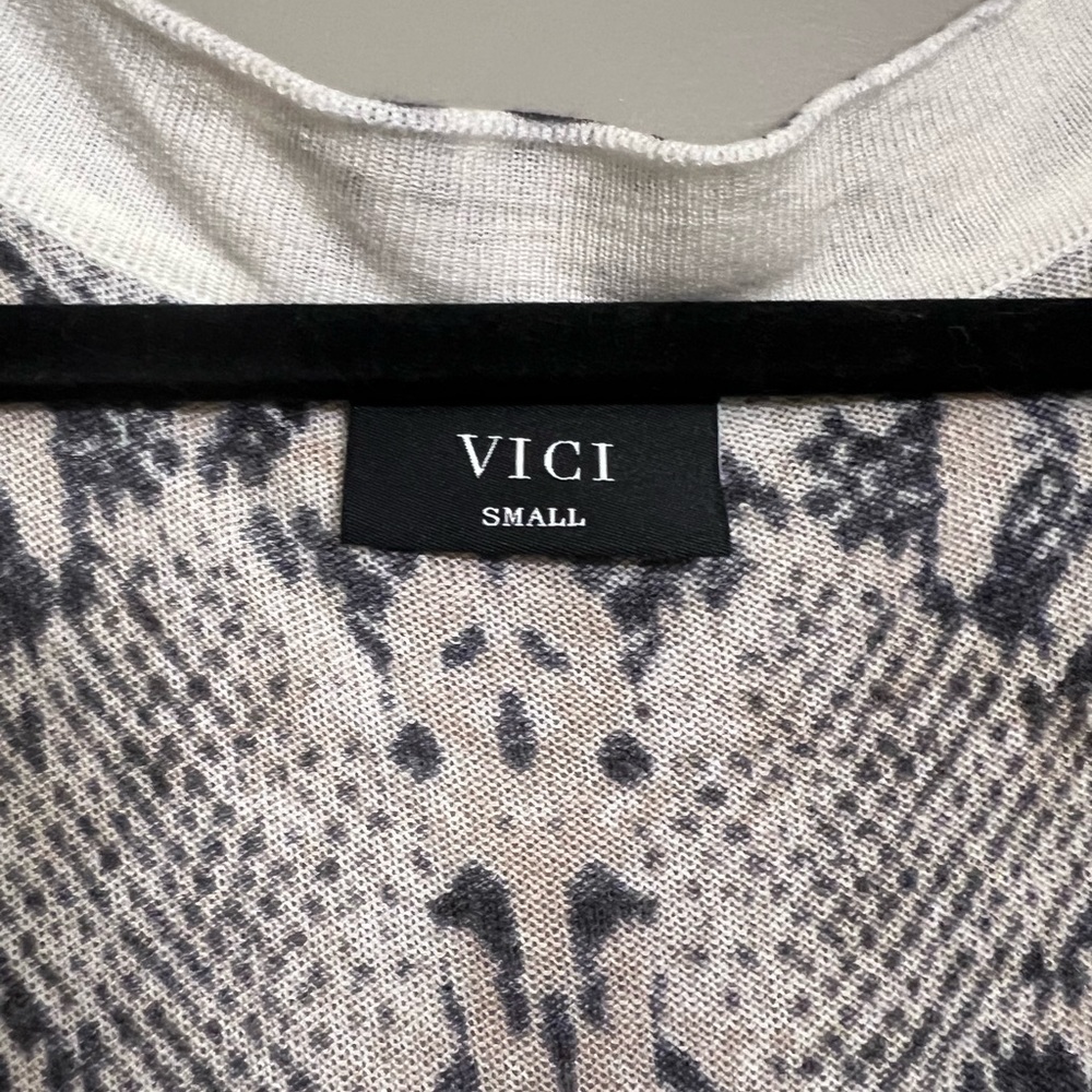 Vici Snake Print Open Front Lightweight Long-Line… - image 2